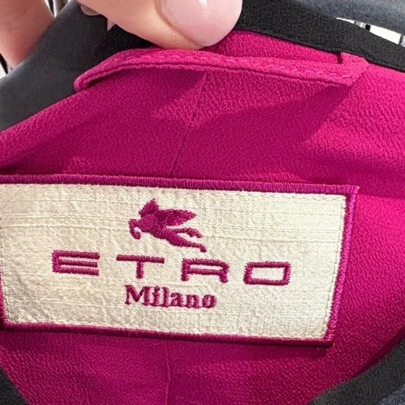 Etro Vibrant Paisley  Jacket with Pink, Green and Black Accents. - Picture 4 of 8